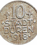 Germany 1918 10 Pfennig Stadt Düren Rheinpronvinz Coin