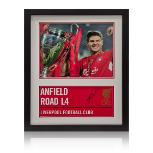 Steven Gerrard Signed Anfield Road Sign Iconic Frame