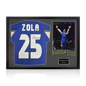 Gianfranco Zola Signed Chelsea Shirt Classic Frame