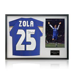 Gianfranco Zola Signed Chelsea Shirt Classic Frame
