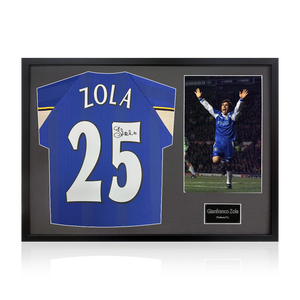 Gianfranco Zola Signed Chelsea Shirt Classic Frame