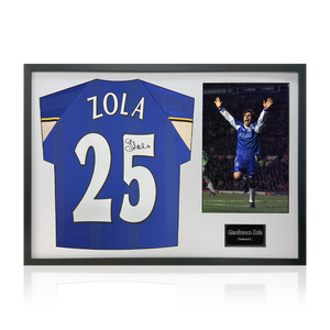 Gianfranco Zola Signed Chelsea Shirt Classic Frame
