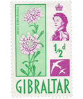 Gibraltar Stamp 1960 Elizabeth II Half Penny Candytuft (Iberis gibraltarica) Flowers