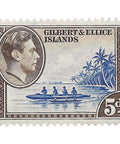 Gilbert and Ellice Islands Stamp George VI 1939 5d Penny Canoe