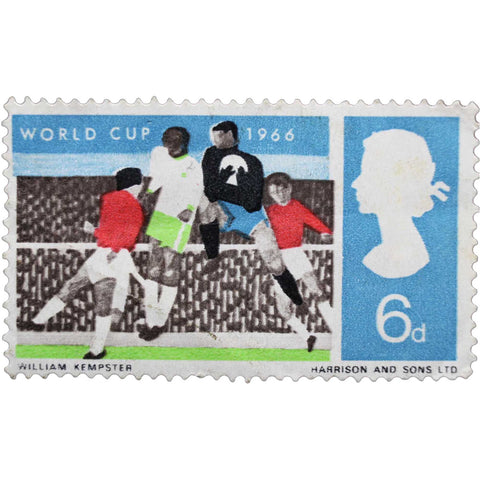Goalmouth Mêlée 1966 Stamp United Kingdom Elizabeth II 6 d - British Penny World Cup Football Championship