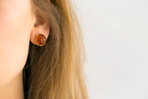 Goldene Herz-Ohrstecker