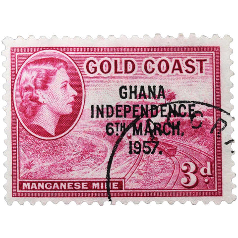 Gold Coast stamp 1957 3d. with Ghana independence overprint Stamps