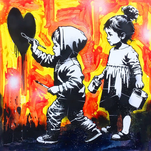 Golden Boy (2000) - "PAINTED LOVE" - Original Street Art Painting