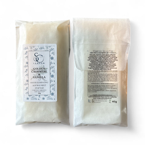 Golden Cashmere & Vanilla — Odour Eliminating Wax Melt Snap Bar (40g)