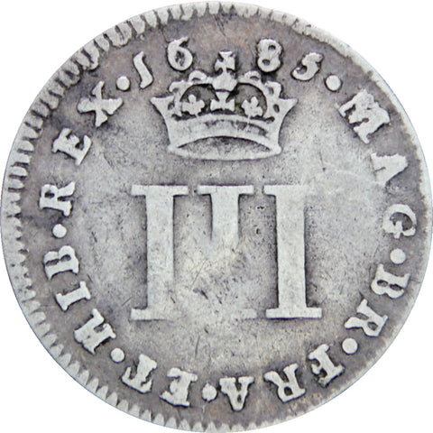 Great Britain 1685 3 Pence James II Coin Silver Maundy Coinage