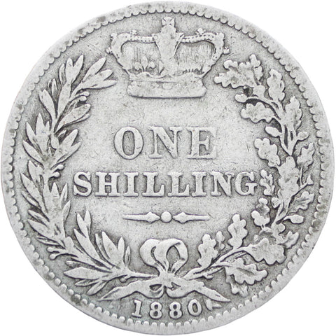 Great Britain Queen Victoria 1880 Shilling Silver Coin