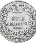Great Britain Queen Victoria 1883 Shilling Silver Coin
