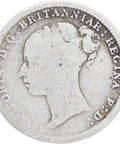 Great Britain Queen Victoria 1884 3 Pence Silver Coin (1st portrait)
