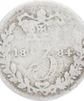 Great Britain Queen Victoria 1884 3 Pence Silver Coin (1st portrait)