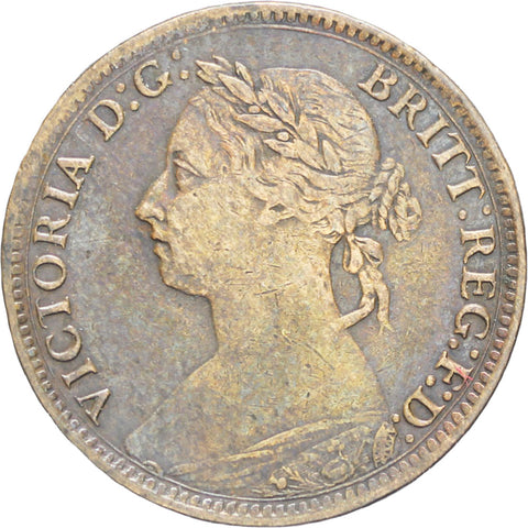 Great Britain Queen Victoria 1884 Farthing Bronze Coin (2nd portrait)