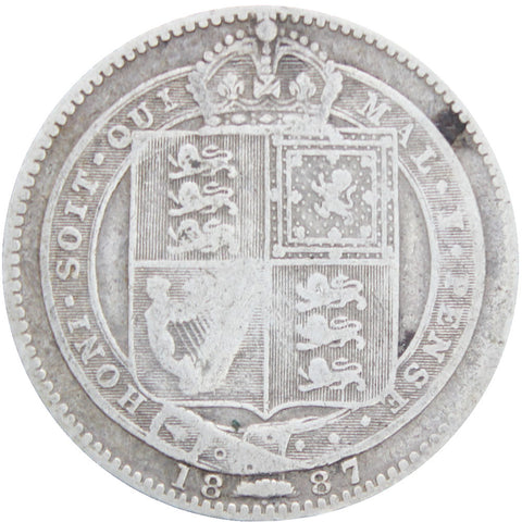 Great Britain Queen Victoria 1887 Shilling Silver Coin