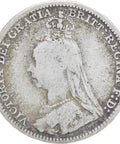 Great Britain Queen Victoria 1890 3 Pence Silver Coin (2nd portrait)