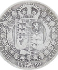 Great Britain Queen Victoria 1890 Half Crown Silver Coin