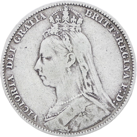 Great Britain Queen Victoria 1890 Shilling Silver Coin