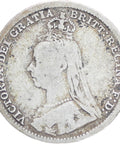 Great Britain Queen Victoria 1891 3 Pence Silver Coin (2nd portrait)