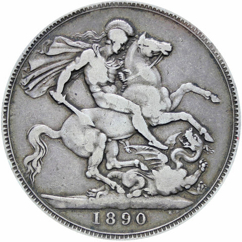 Great Britain Queen Victoria Crown 1890 Silver Coin