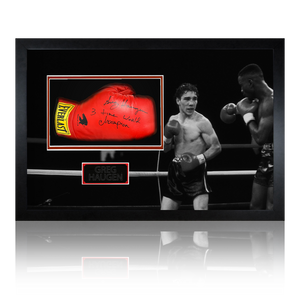 Greg Haugen Signed Glove Iconic Frame