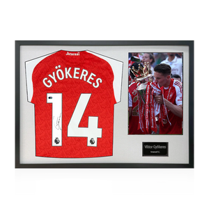 Viktor Gyökeres Signed Arsenal Champions Shirt Classic Frame (ACG Cert)