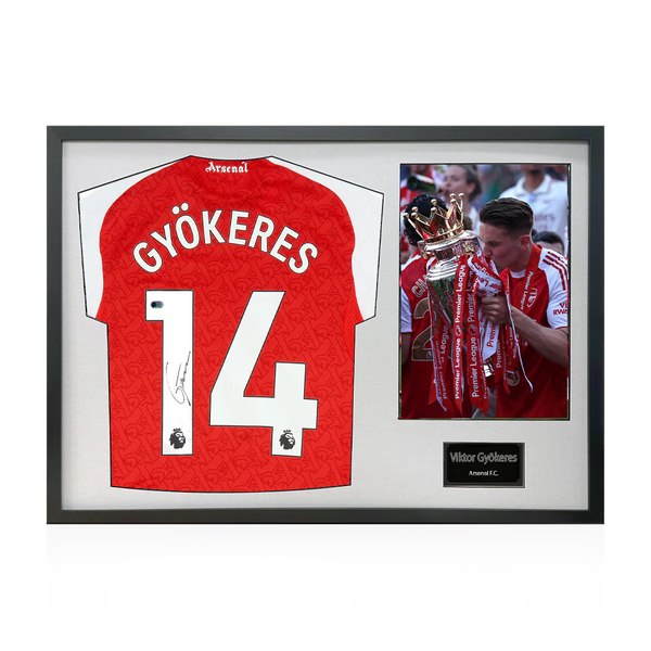 Viktor Gyökeres Signed Arsenal Champions Shirt Classic Frame (ACG Cert)