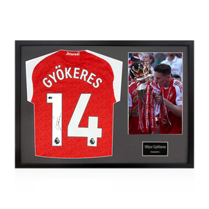 Viktor Gyökeres Signed Arsenal Champions Shirt Classic Frame (ACG Cert)