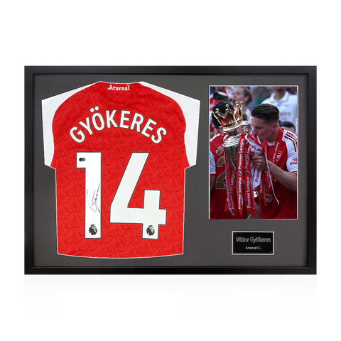 Viktor Gyökeres Signed Arsenal Champions Shirt Classic Frame (ACG Cert)