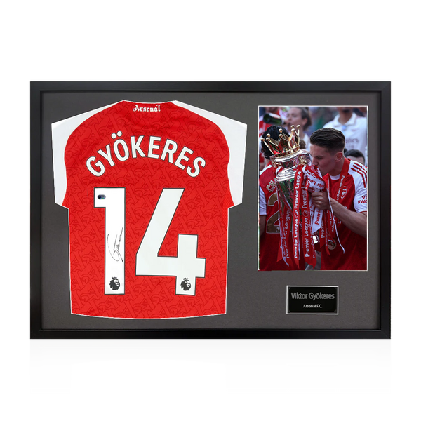 Viktor Gyökeres Signed Arsenal Champions Shirt Classic Frame (ACG Cert)