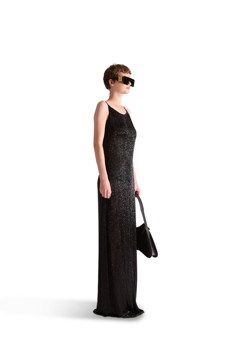 Hand Embroidered Katdana Beaded Evening Dress