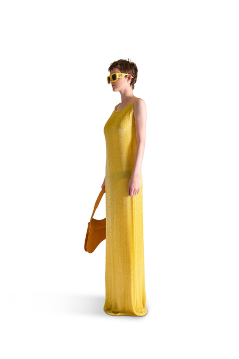 Hand Embroidered Katdana Beaded Evening Dress