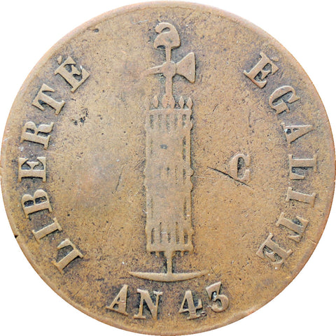 Haiti 1846 2 Centimes Coin