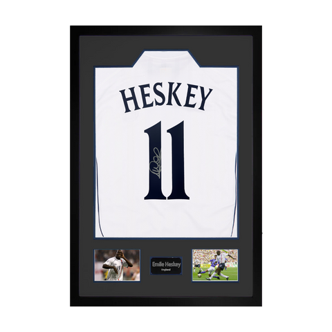 Emile Heskey Signed England Shirt Premium Frame