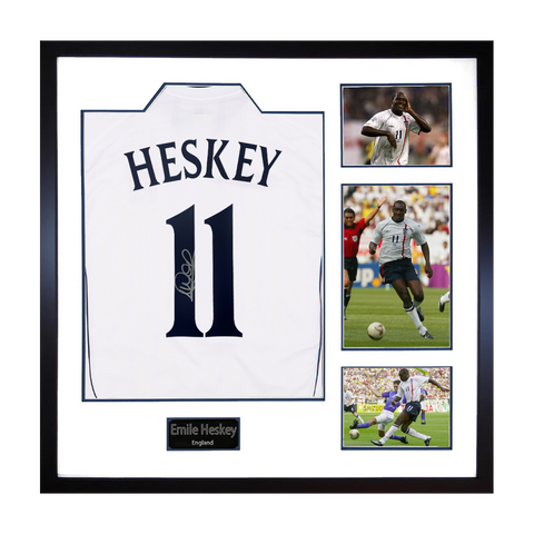 Emile Heskey Signed England Shirt Elite Frame