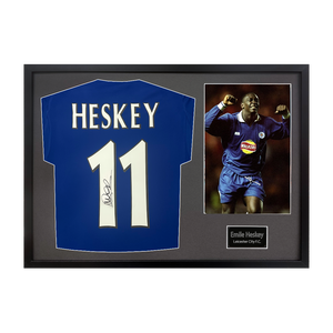 Emile Heskey Signed Leicester City Shirt Classic Frame