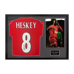 Emile Heskey Signed Liverpool Shirt Classic Frame