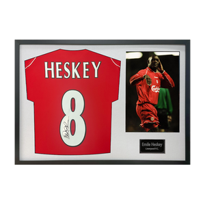 Emile Heskey Signed Liverpool Shirt Classic Frame