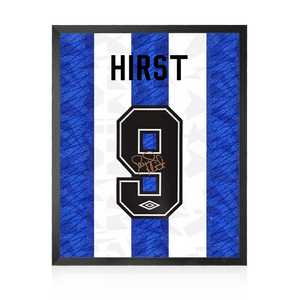David Hirst Signed Sheffield Wednesday Shirt Compact Display