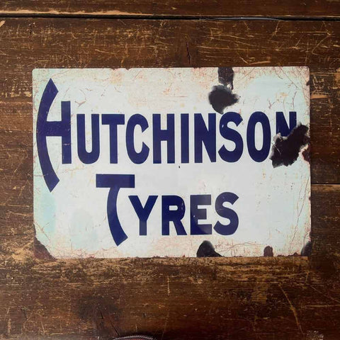 Hutchinson Tyres Metal Advertising Wall Sign