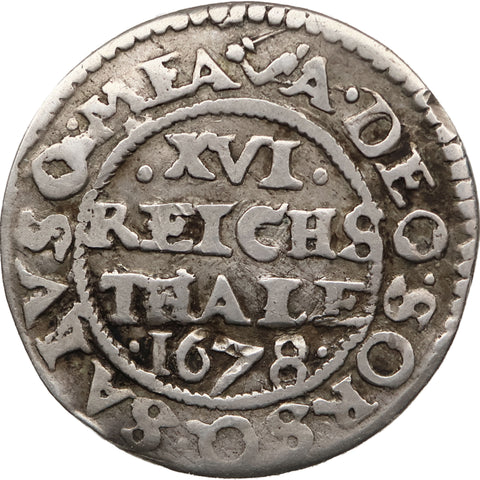 1678 1⁄16 Thaler August Frederick Bishopric of Lübeck Coin
