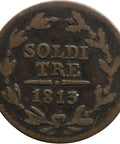 1813 3 Soldi Switzerland Canton Ticino Coin
