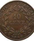 1843 A 10 Centimes French Colonies Coin Louis Philippe I