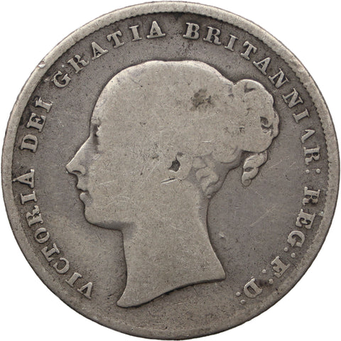 1846 Shilling Victoria Coin Silver GB