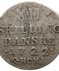 1722 12 Skilling Norway Coin Frederick IV