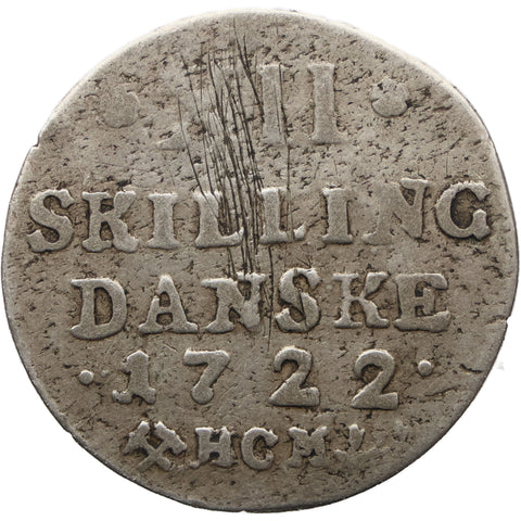 1722 12 Skilling Norway Coin Frederick IV