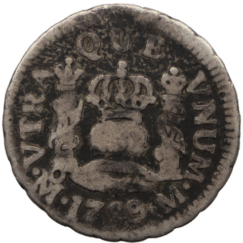 1759 Mo ½ Real Mexico Coin Ferdinand VI Silver 