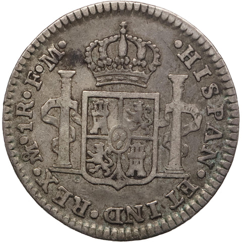 1775 Mo FM 1 Real Mexico Coin Carlos III Silver
