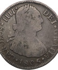 1805 NGM 2 Reales Guatemala Coin Charles IV Silver 